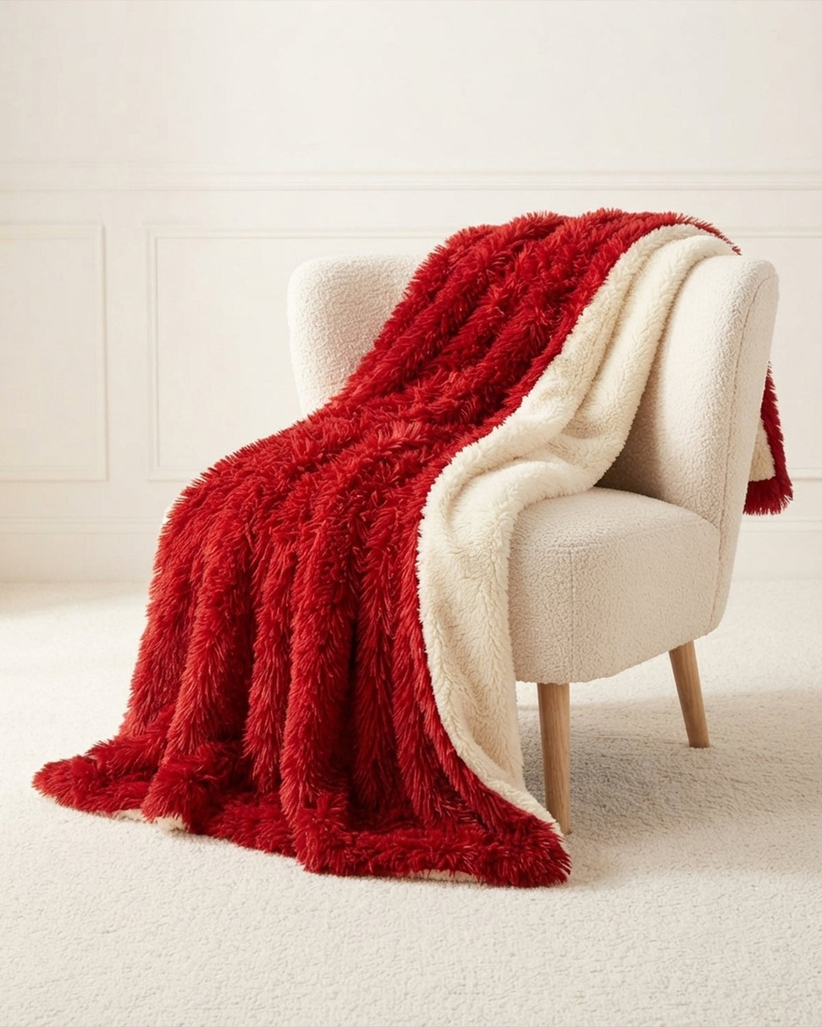 Sherpa Throw Blanket - Red