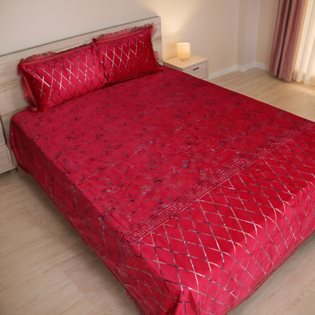 Regal Decor 3-Piece Bed Set-Scarlet