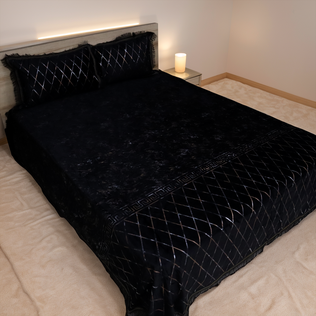 Regal Decor 3-Piece Bed Set-Noir