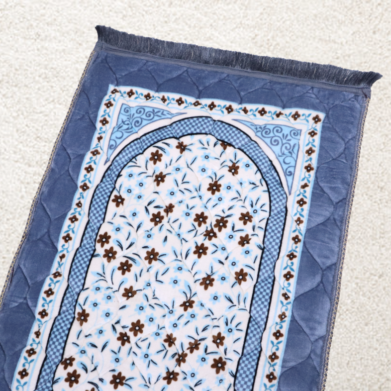 Kiswah Printed Prayer Mat-Smoke Gray