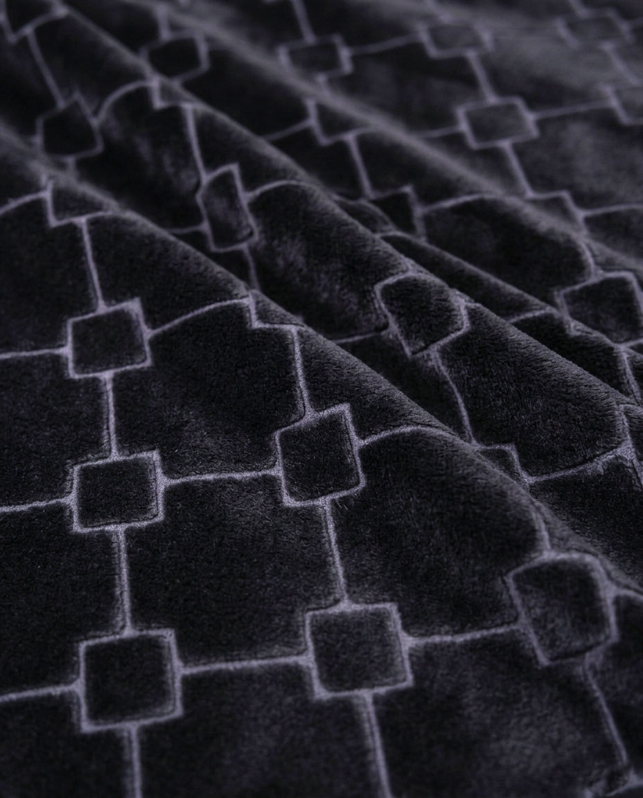 Moonlight Cloudy 4KG 2-Ply Double Bed Blanket - Charcoal