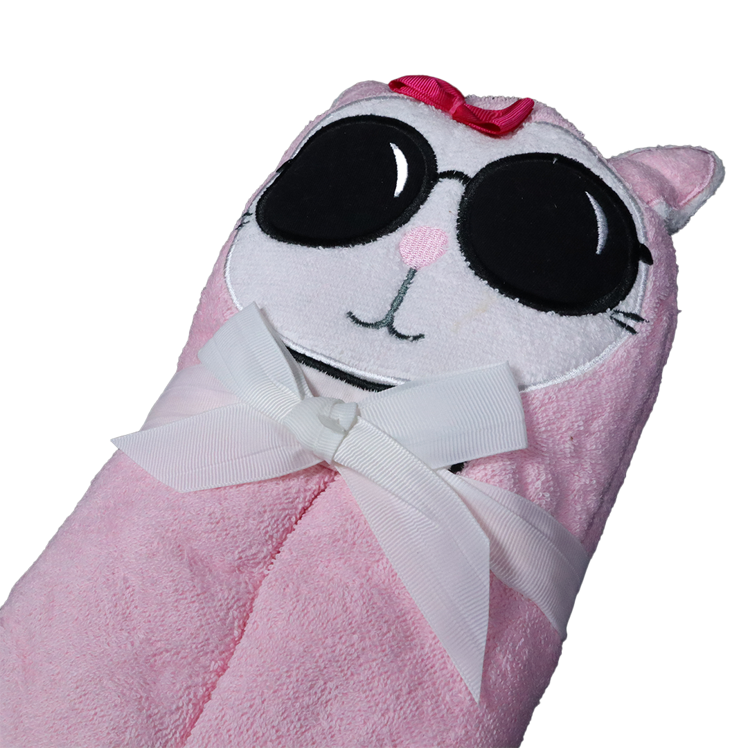 3D Baby Hooded Bath Towel- Cat