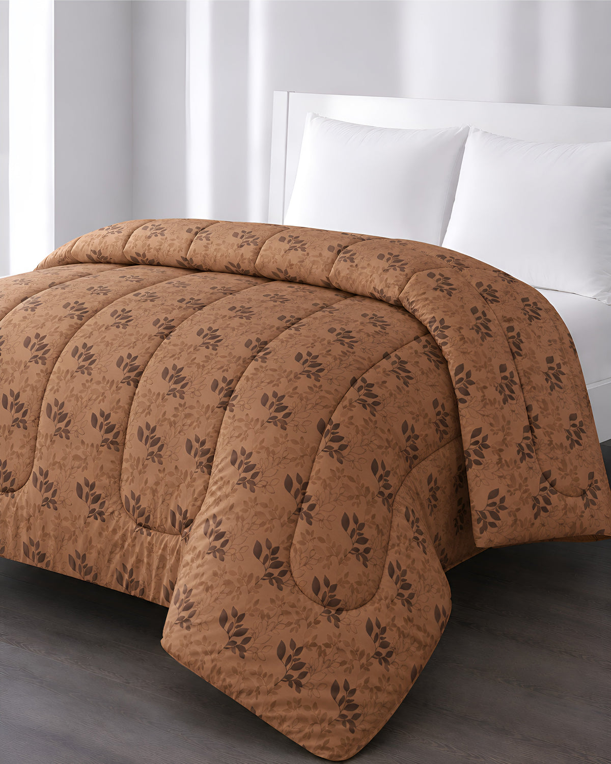 Printed King Bed Comforter - Ochre