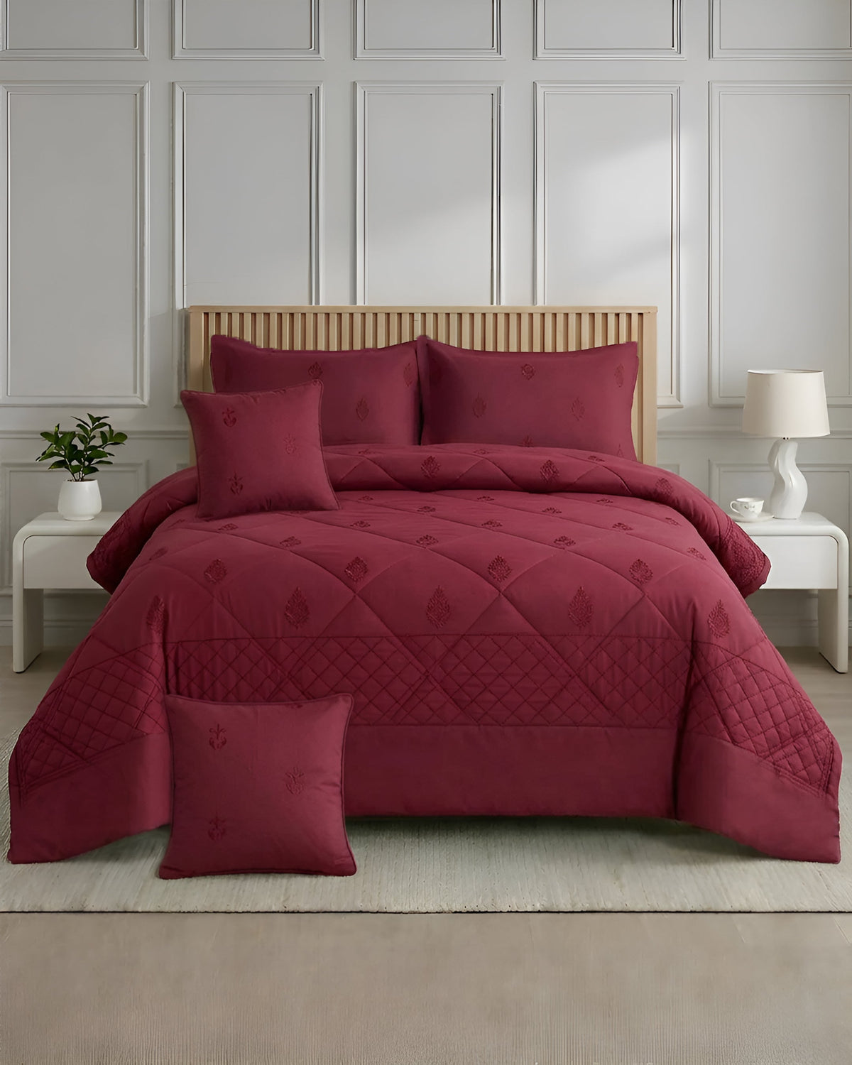 Heritage Bed Set 6 Pieces-red