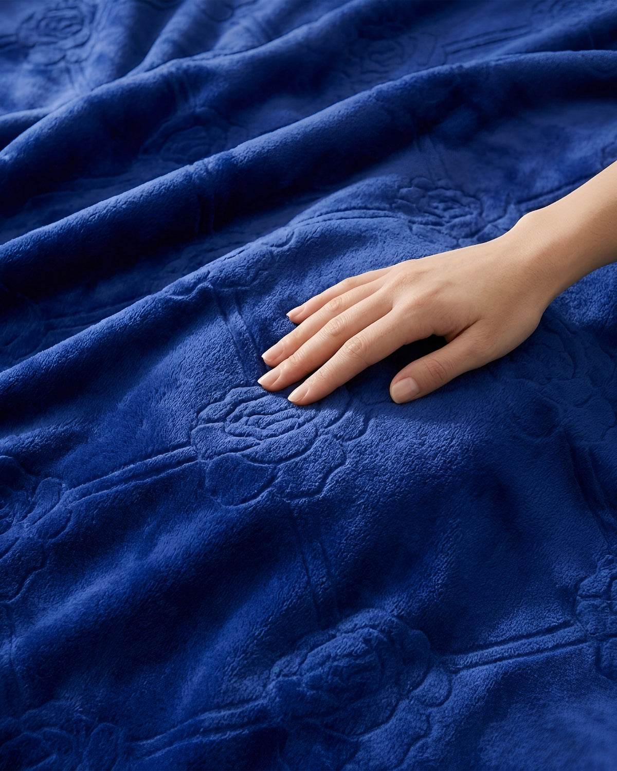 Mansion AC Flannel Blanket - Navy Blue