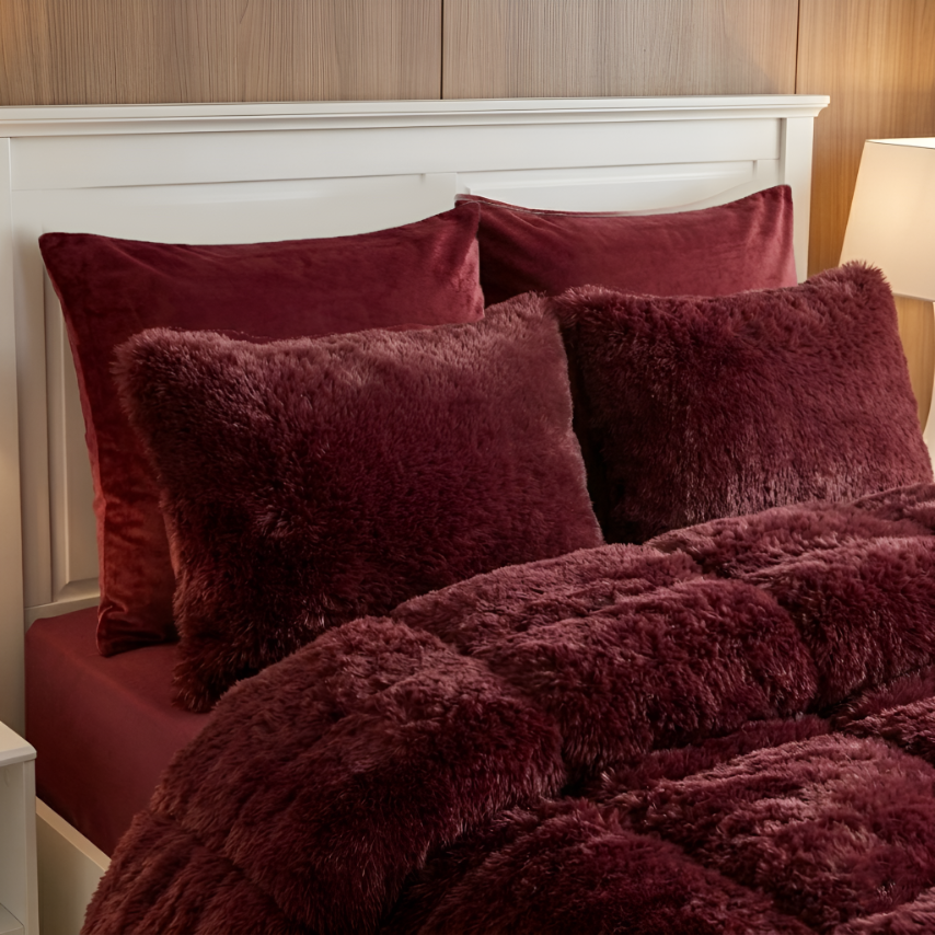 House of Velour 6-Piece Bed in a Bag-Maroon