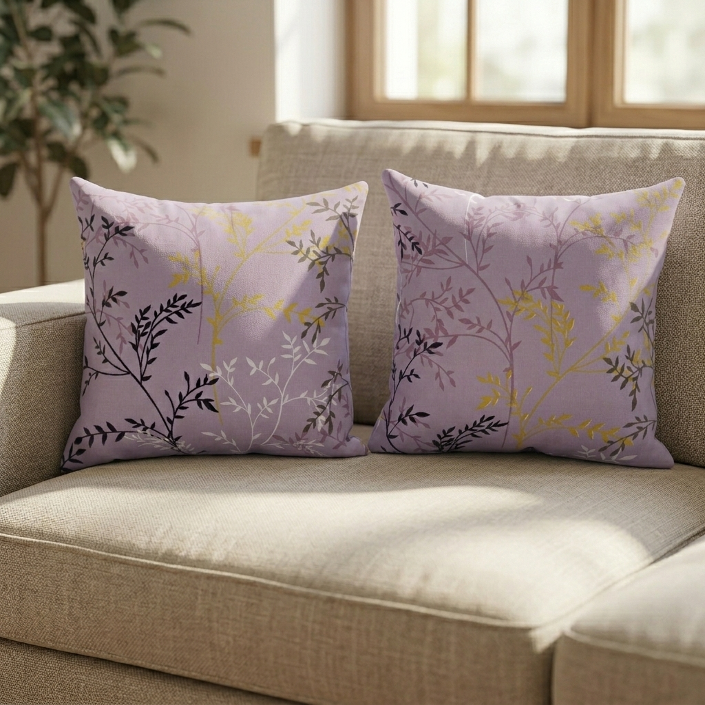 Pack of Printed Cushion Covers-Mauve