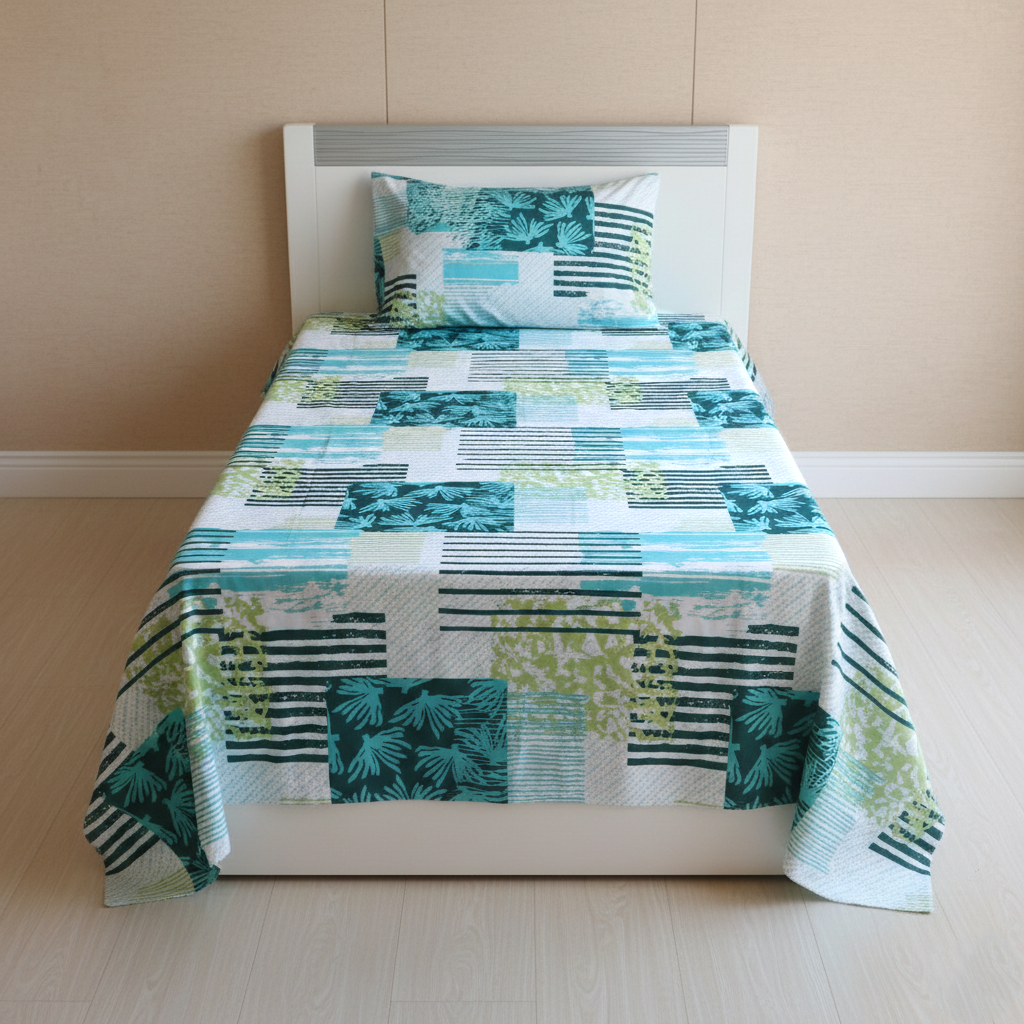 Fantasy Printed Single Bed Sheet - Waves