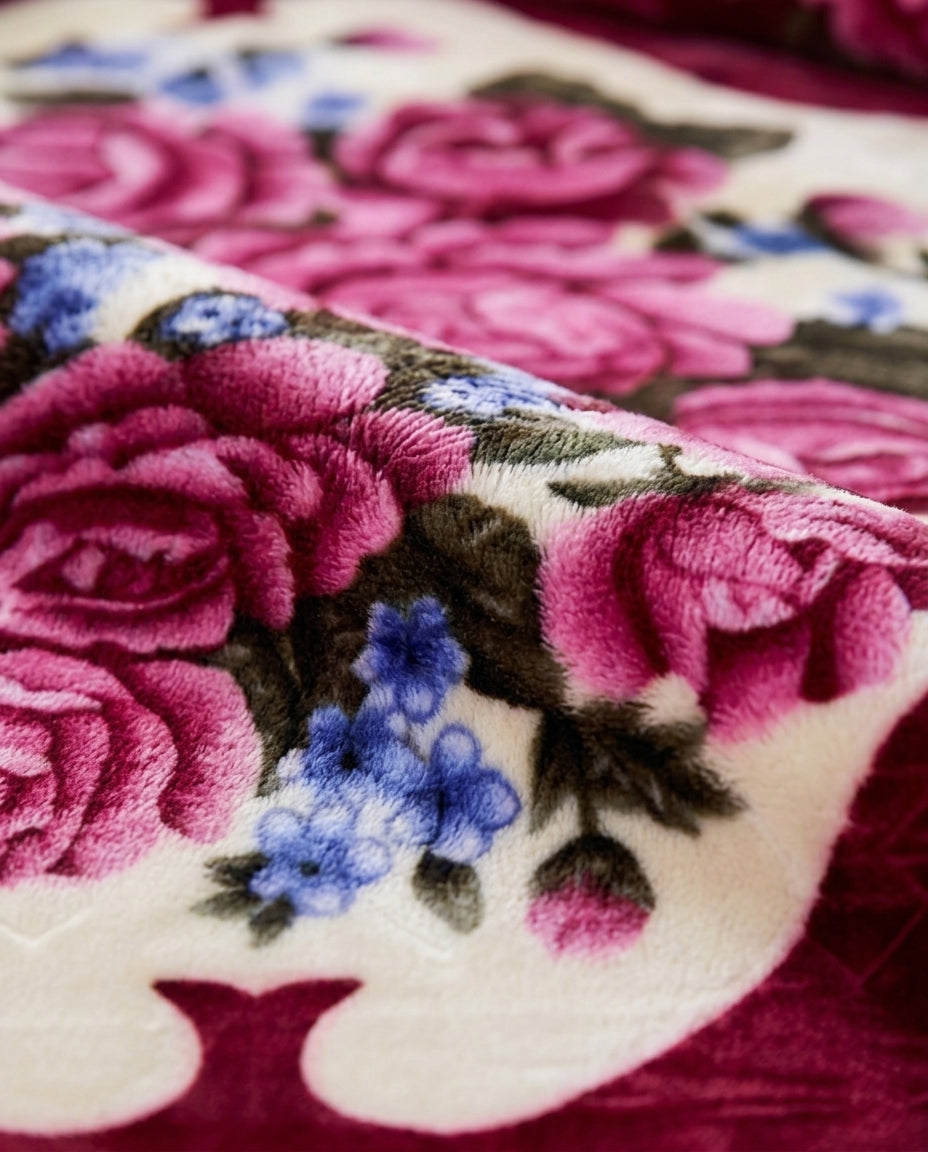 Heaven 4KG 2-Ply Double Bed Blanket-Deep Red