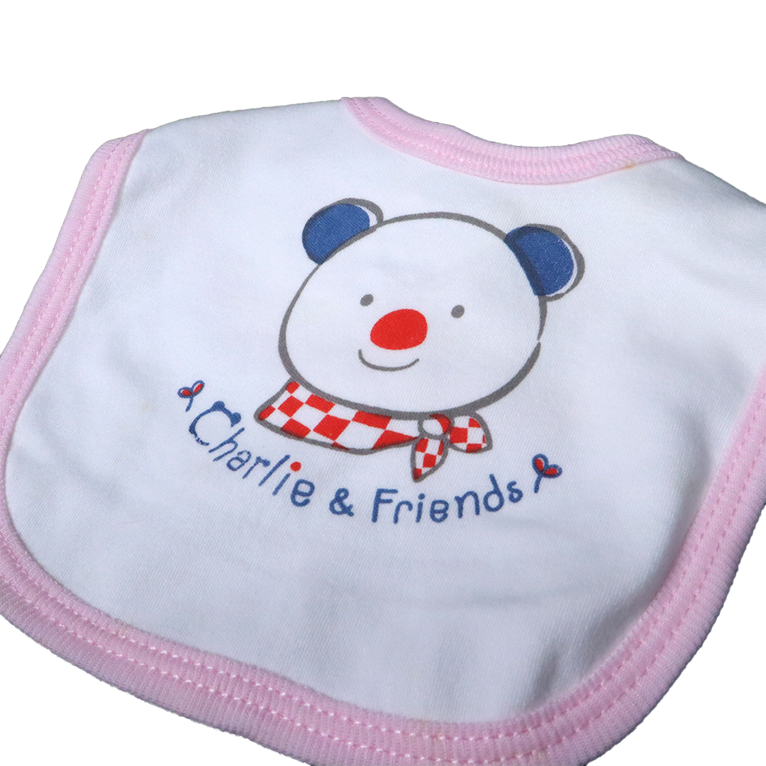 Pack of 3 Baby Bibs Set-Pink Snaily