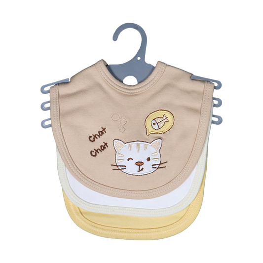 Pack of 3 Baby Bibs Set-Teddy