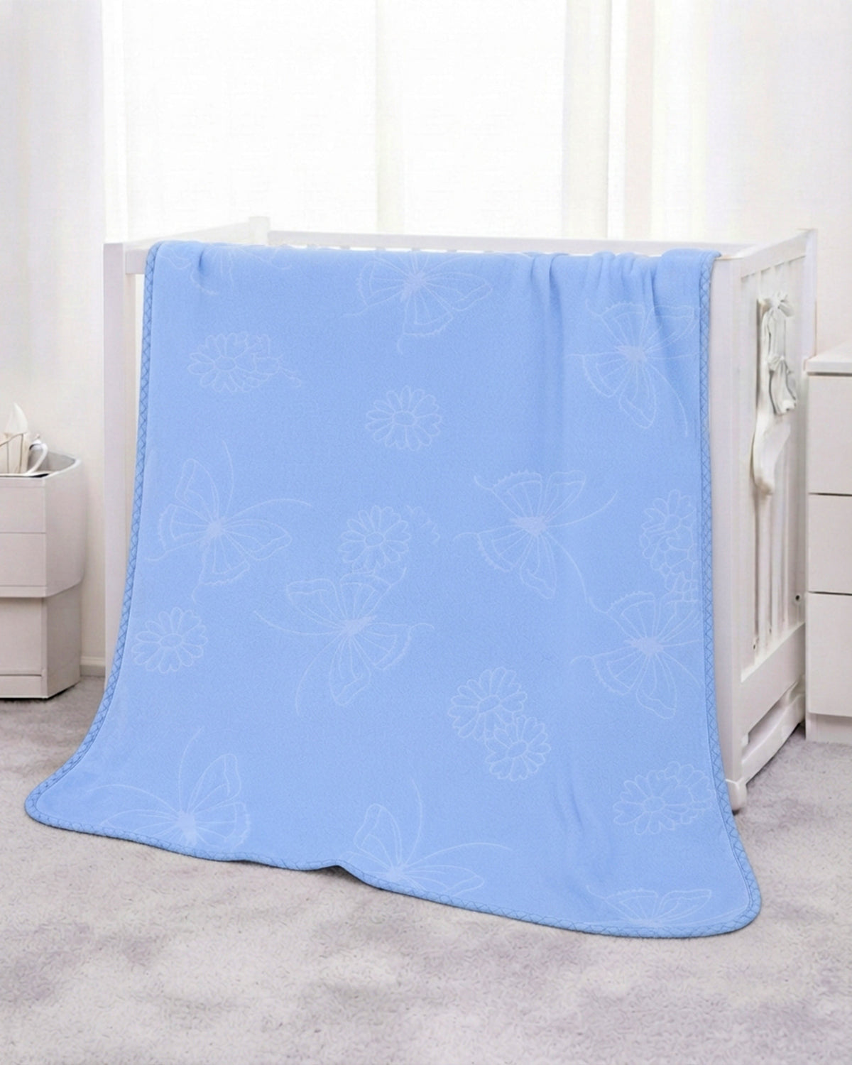 Tiny Tots Kids Blanket - Solid Blue