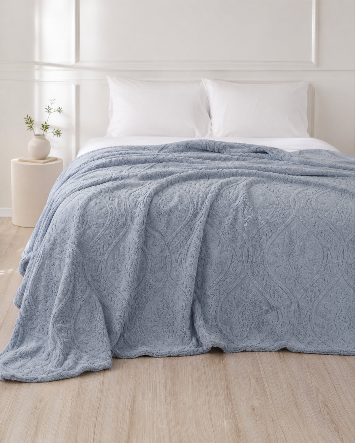Sherpa Jacquard Throw Blanket - Blue