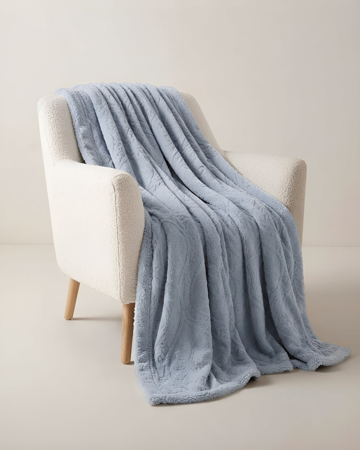 Sherpa Jacquard Throw Blanket - Blue