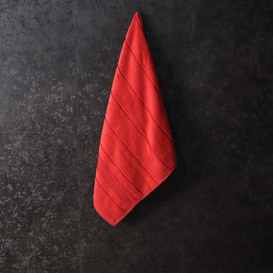 Premium Cotton Towel Plain-Red