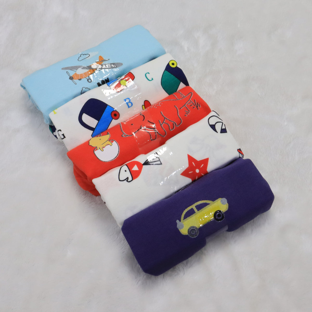 Pack of 5 Printed Baby Suits Blue