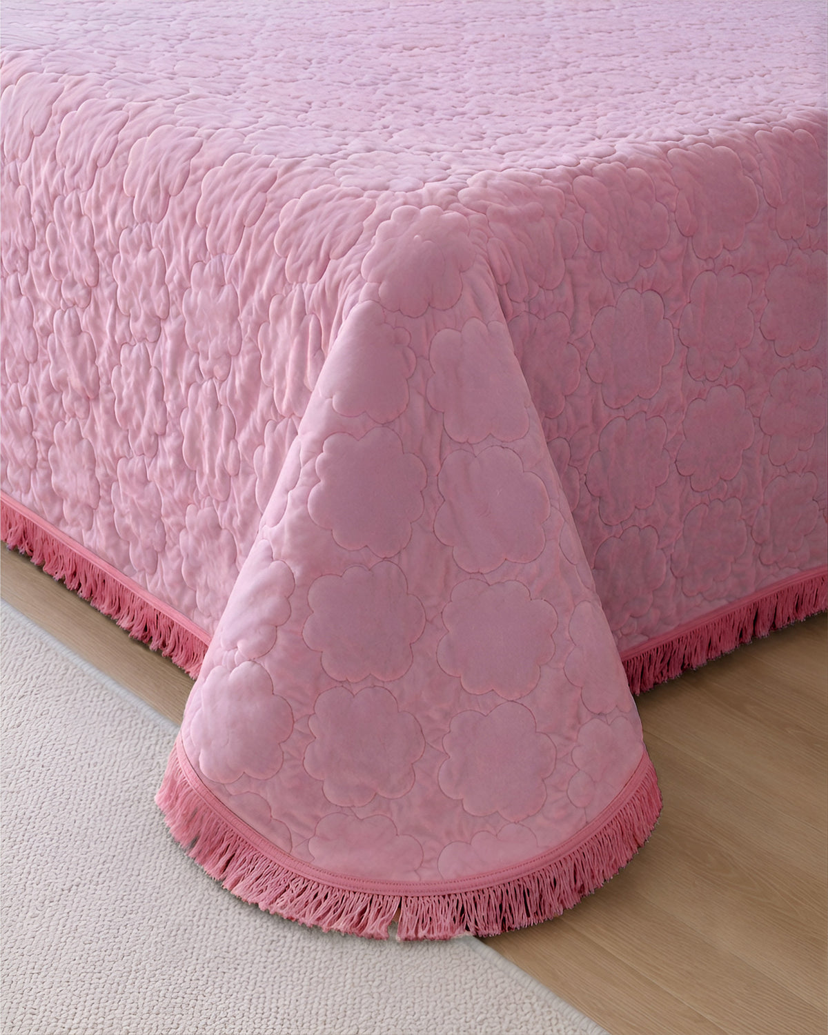 Deluxe Mink 3 Pieces Bed Set- Pink