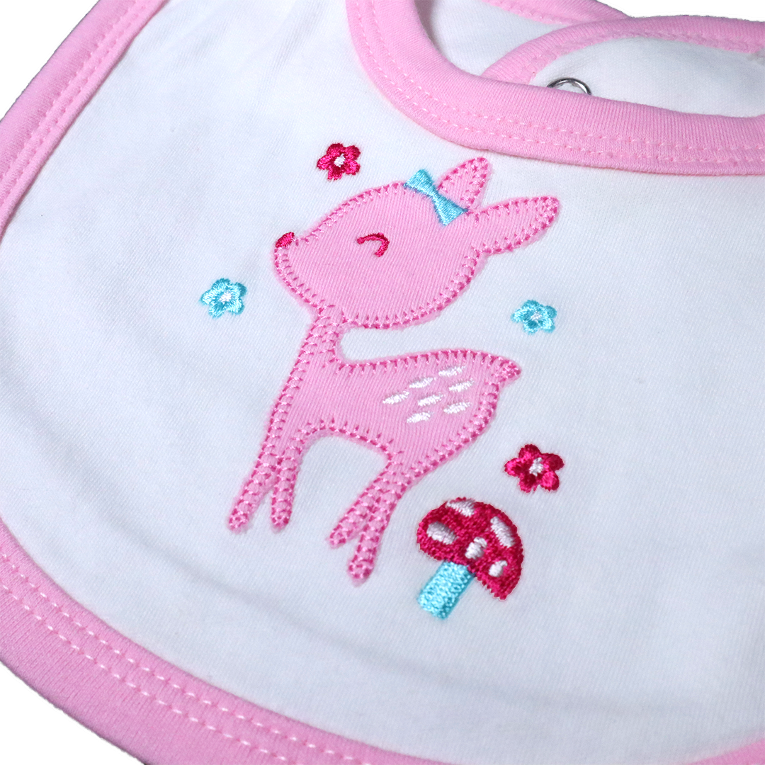 Pack of 3 Baby Bibs Set-Pink Dear
