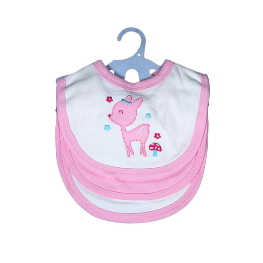 Pack of 3 Baby Bibs Set-Pink Dear