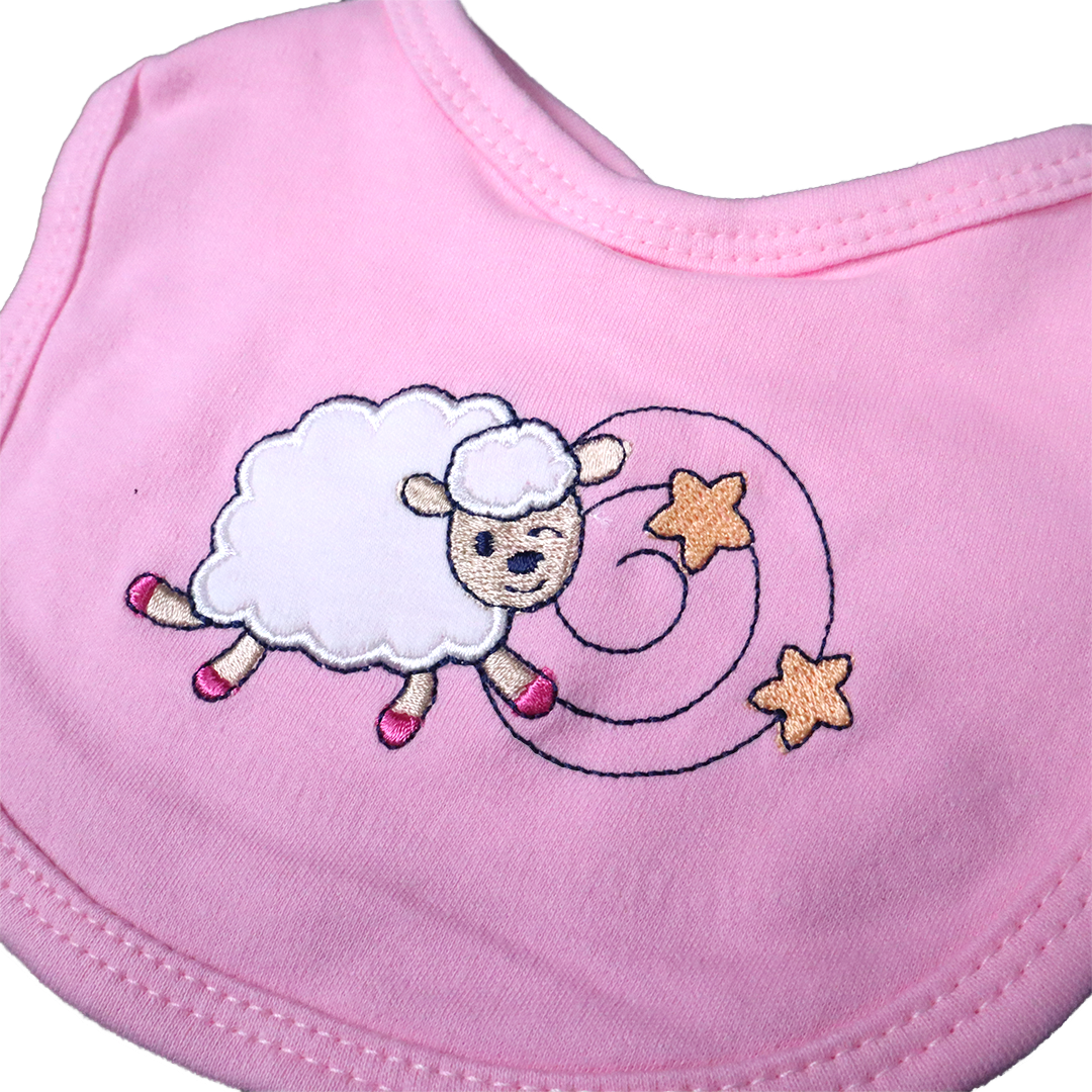 Pack of 3 Baby Bibs Set-Pink Snaily