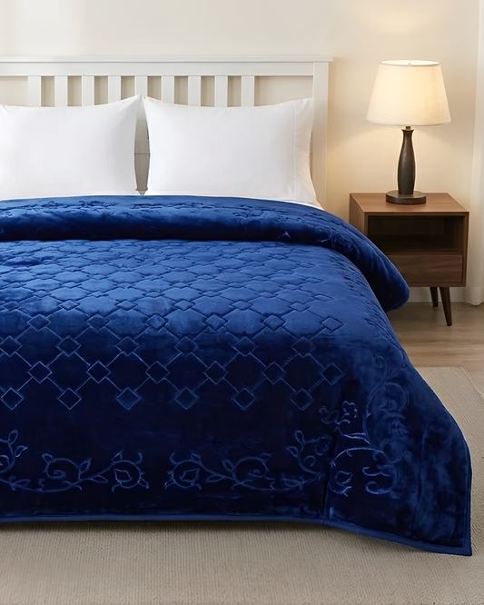 Moonlight Cloudy 4KG 2-Ply Double Bed Blanket - Twilight