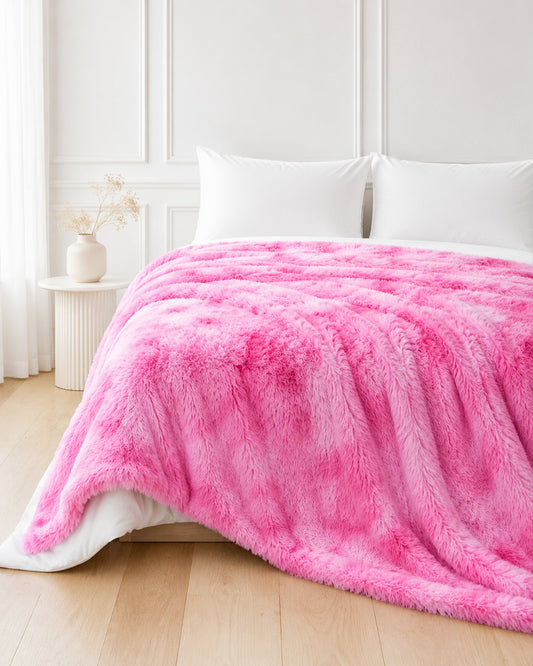 Shaggy Throw Blanket - Pink