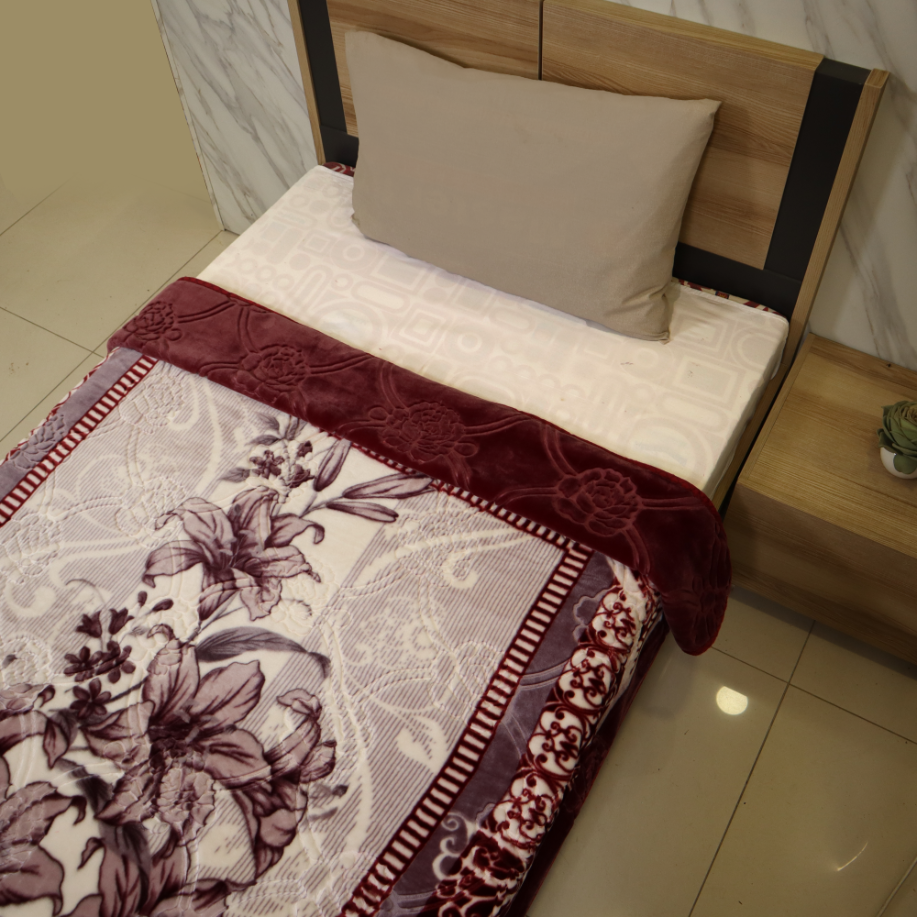 Harmony 2KG 1-Ply Single Bed Blanket - Wine Thread