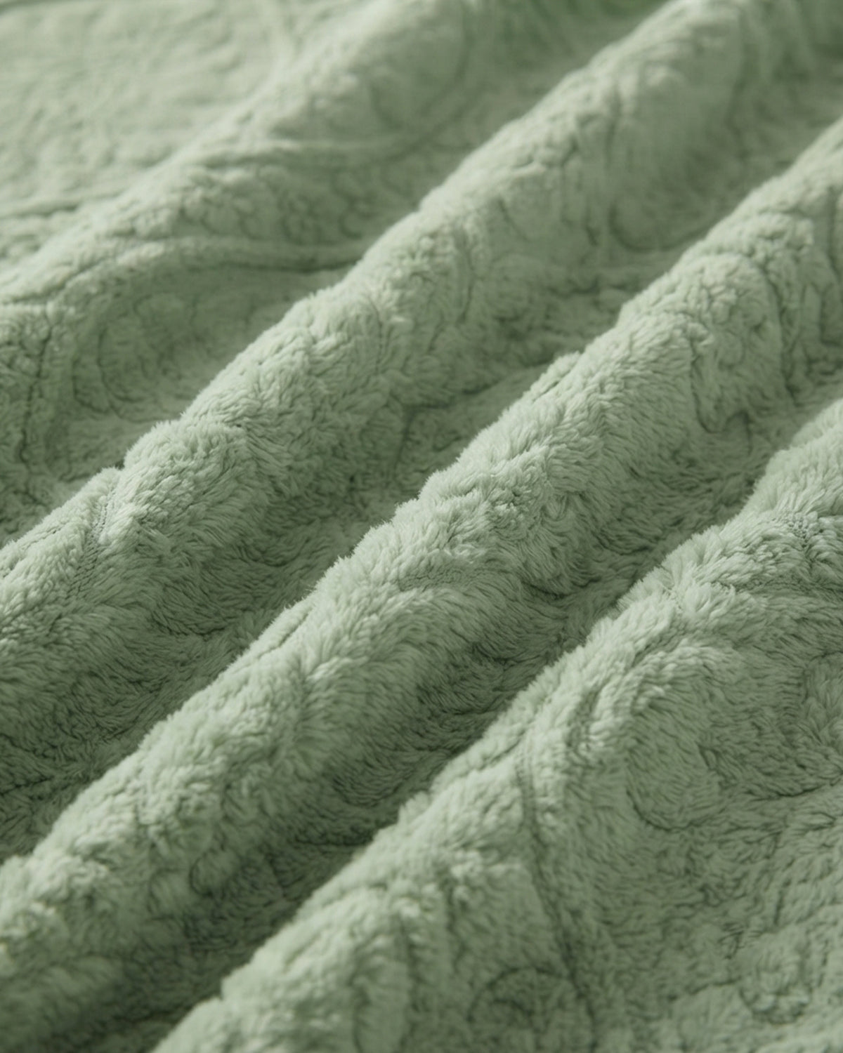 Sherpa Jacquard Throw Blanket - Green