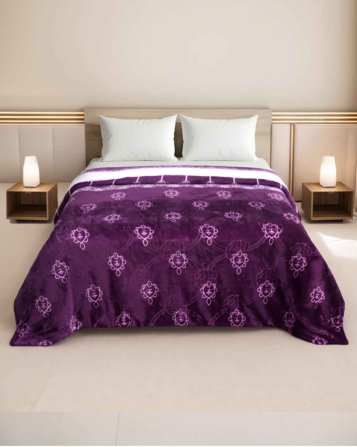 Supremo Flannel AC Blanket - Plum