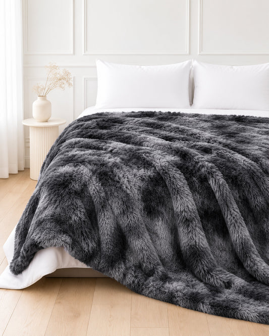 Shaggy Throw Blanket - Grey