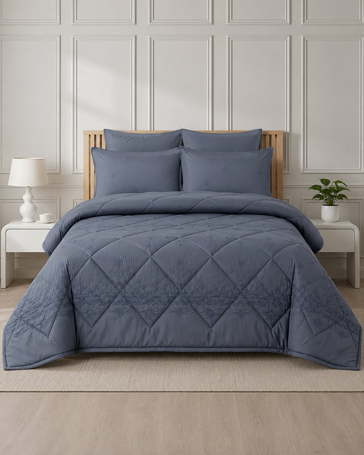 Heritage Bed Set 6 Pieces-Gray