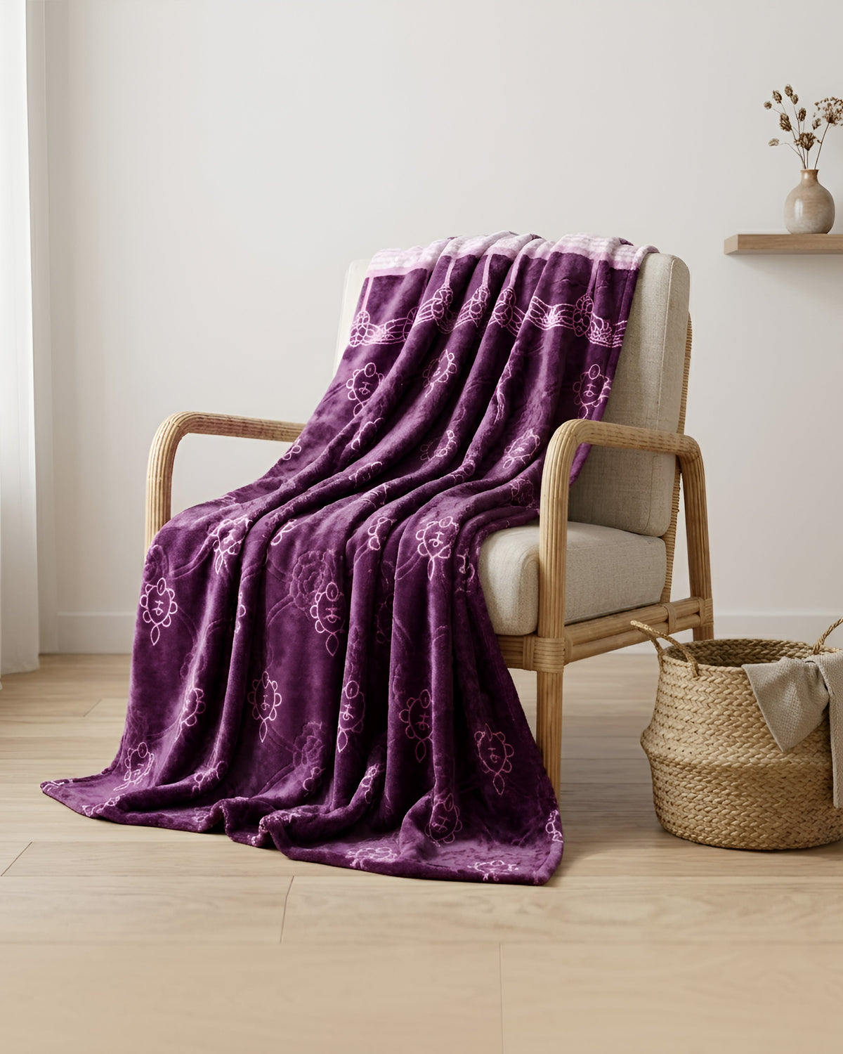 Supremo Flannel AC Blanket - Plum