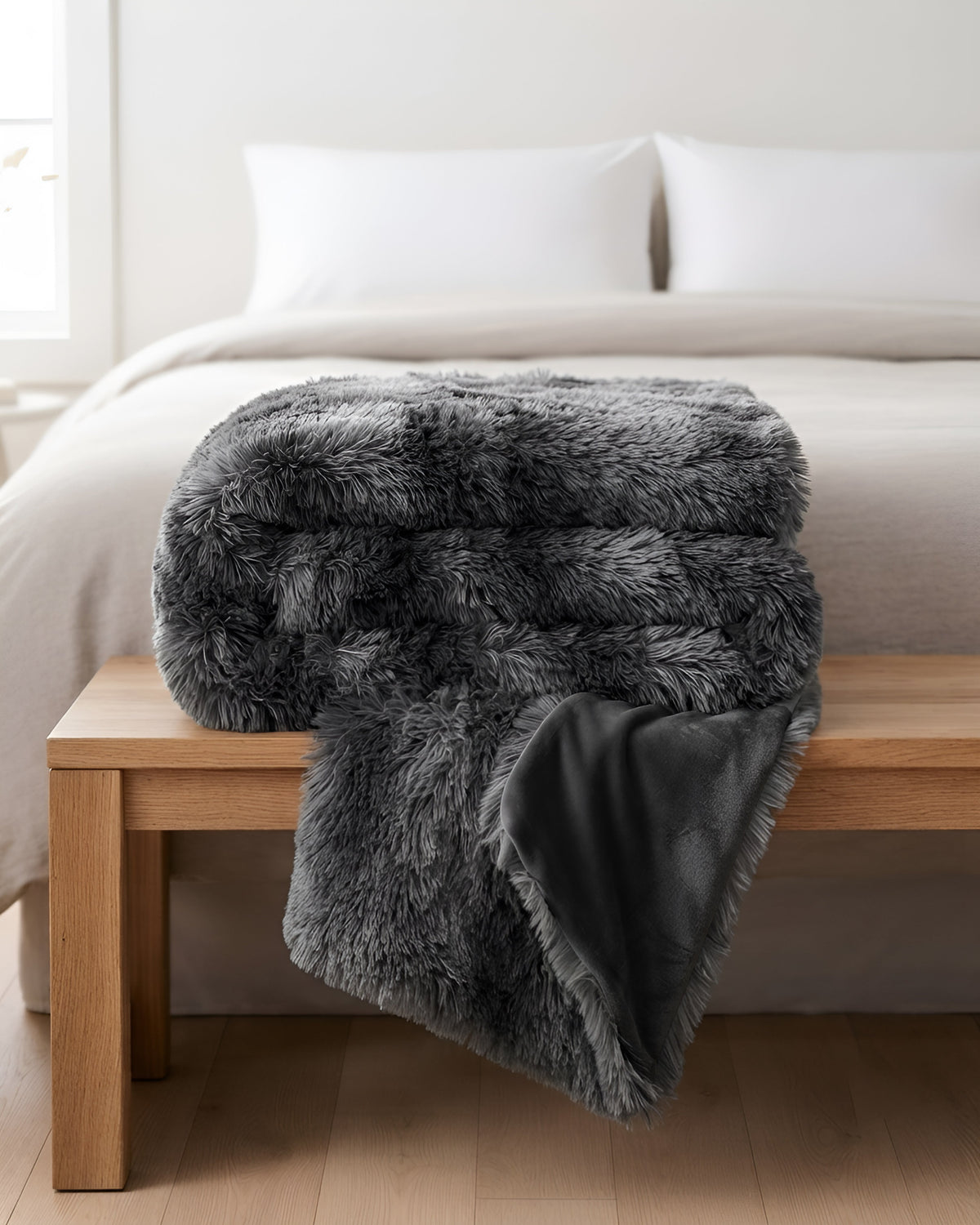 Shaggy Throw Blanket - Grey