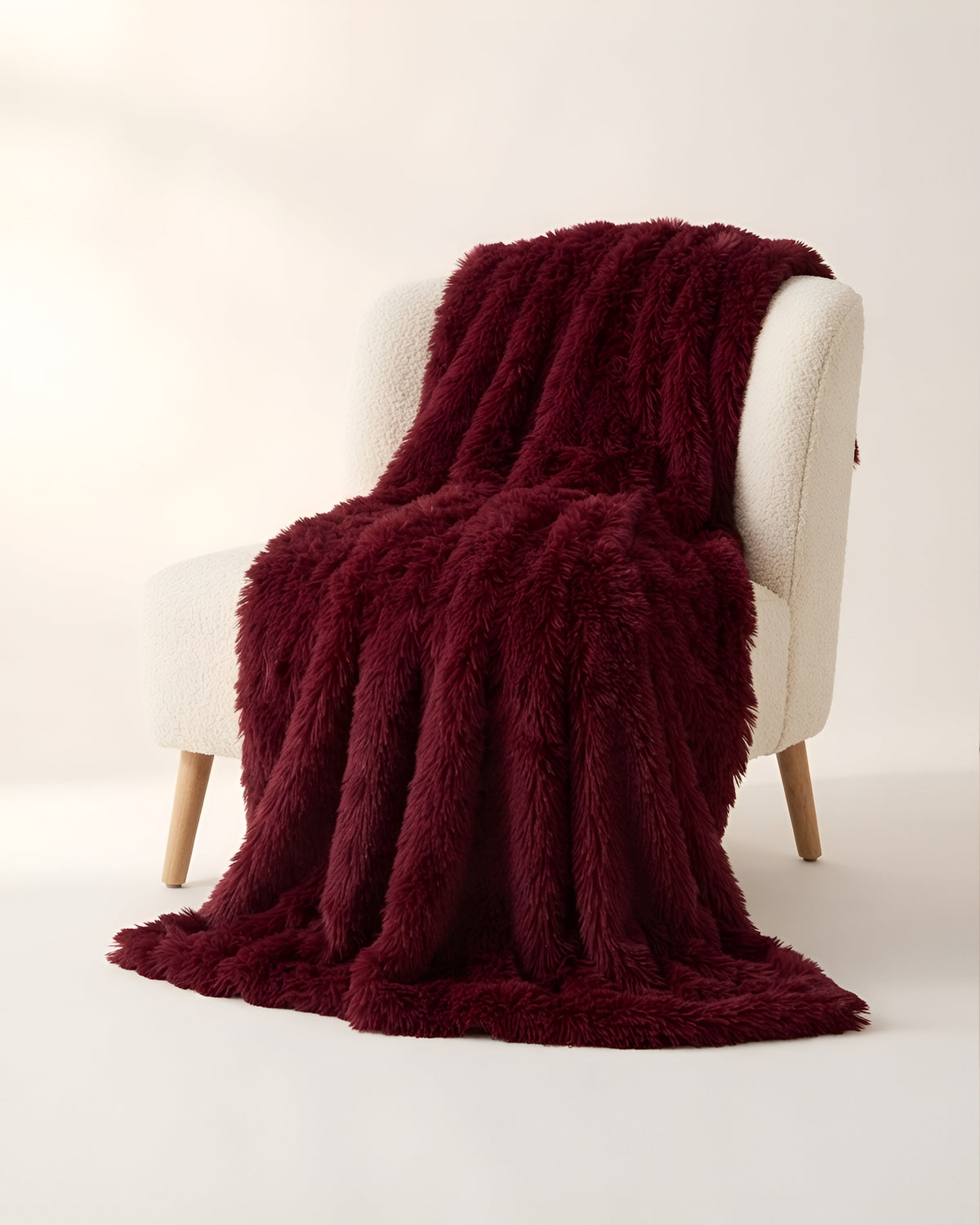 Shaggy Throw Blanket - Maroon