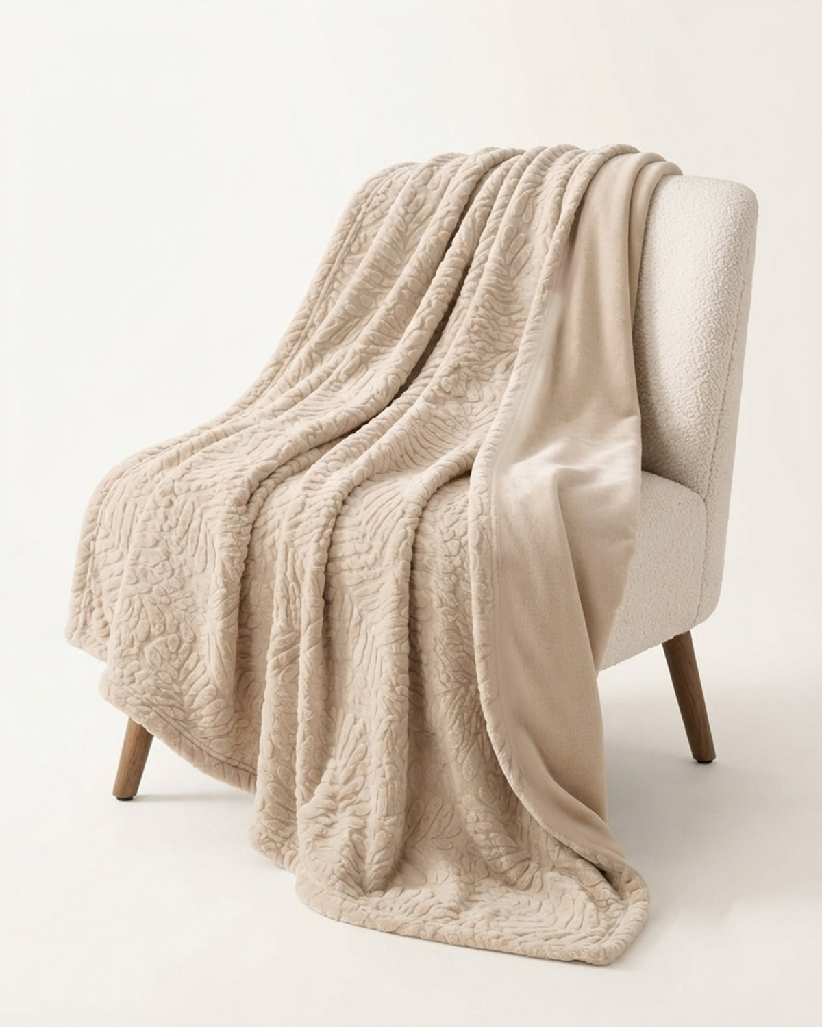 Rabbit Fur Throw Blanket - Cloud Dancer