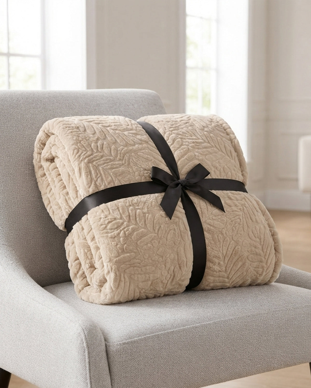 Rabbit Fur Throw Blanket - Cloud Dancer