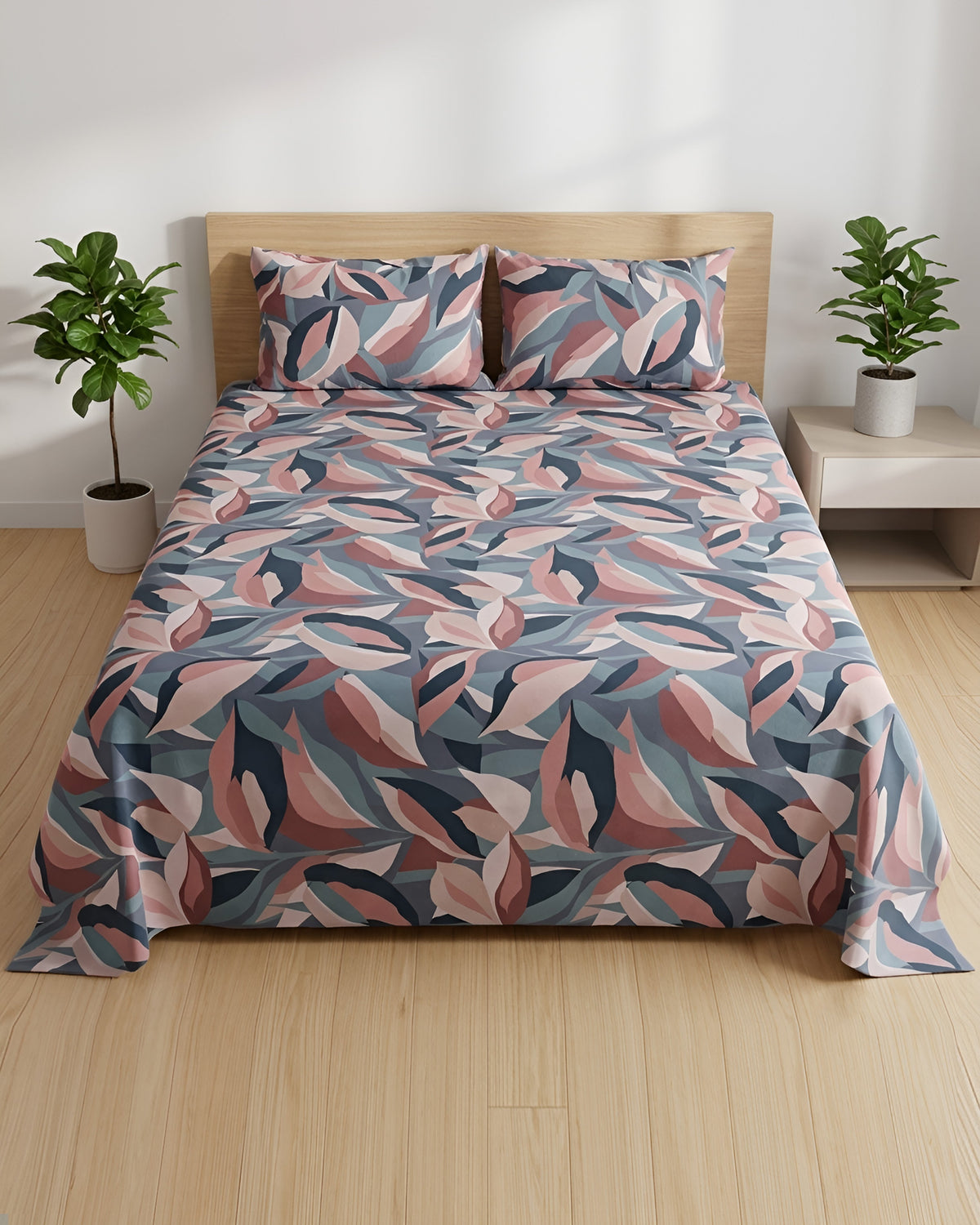 Dove 100% Cotton Printed Bedsheet (Double Bed) | Alba Collection