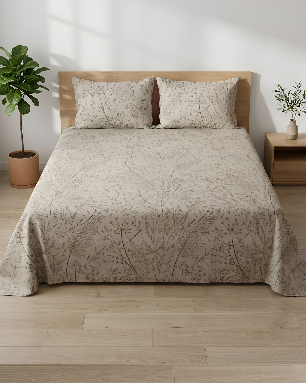 Zefyra 100% Cotton Printed Bedsheet (Double Bed) | Alba Collection