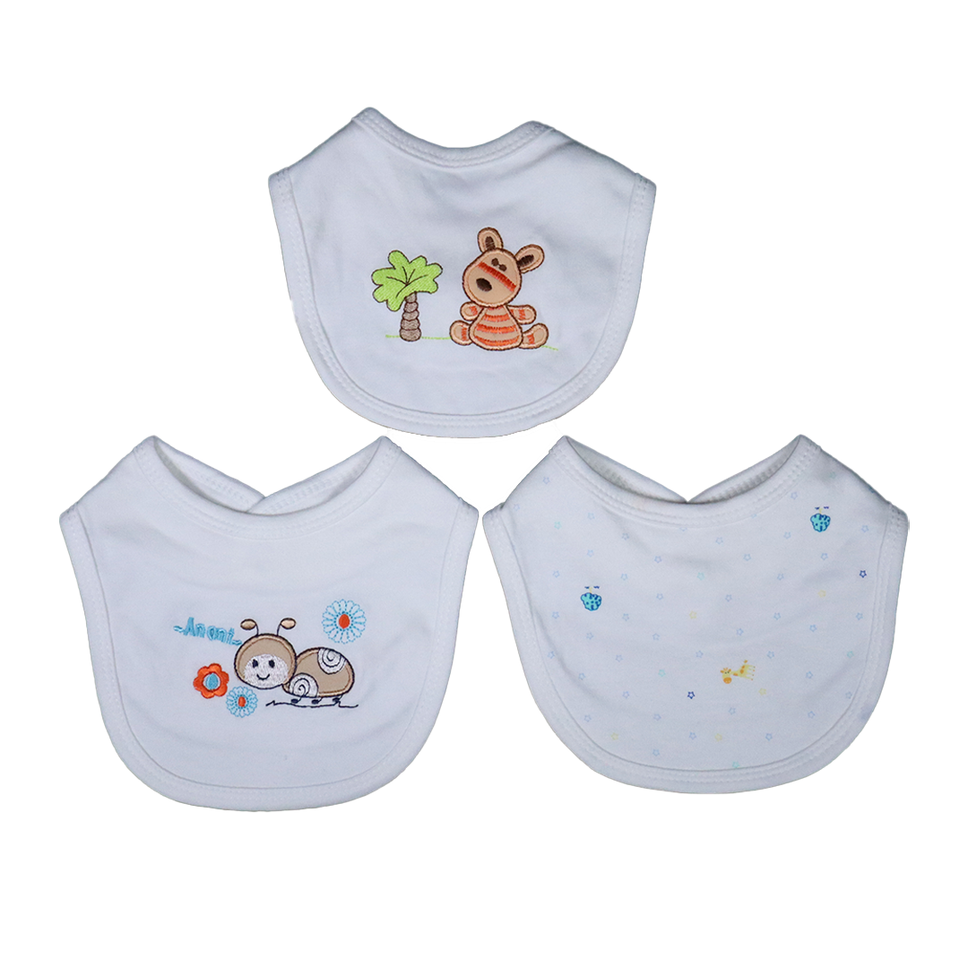 Pack of 3 Baby Bibs Set-Luna Grey