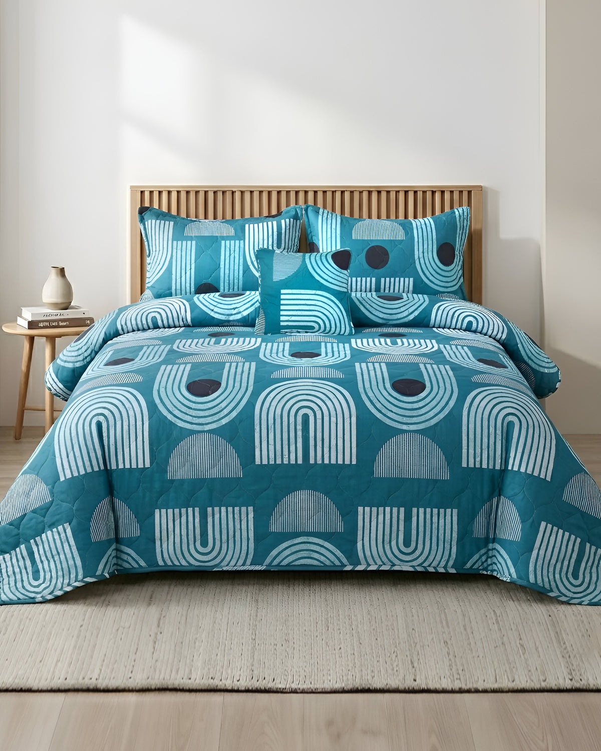 Fantasy 4 Pieces Bed Spread - Teal