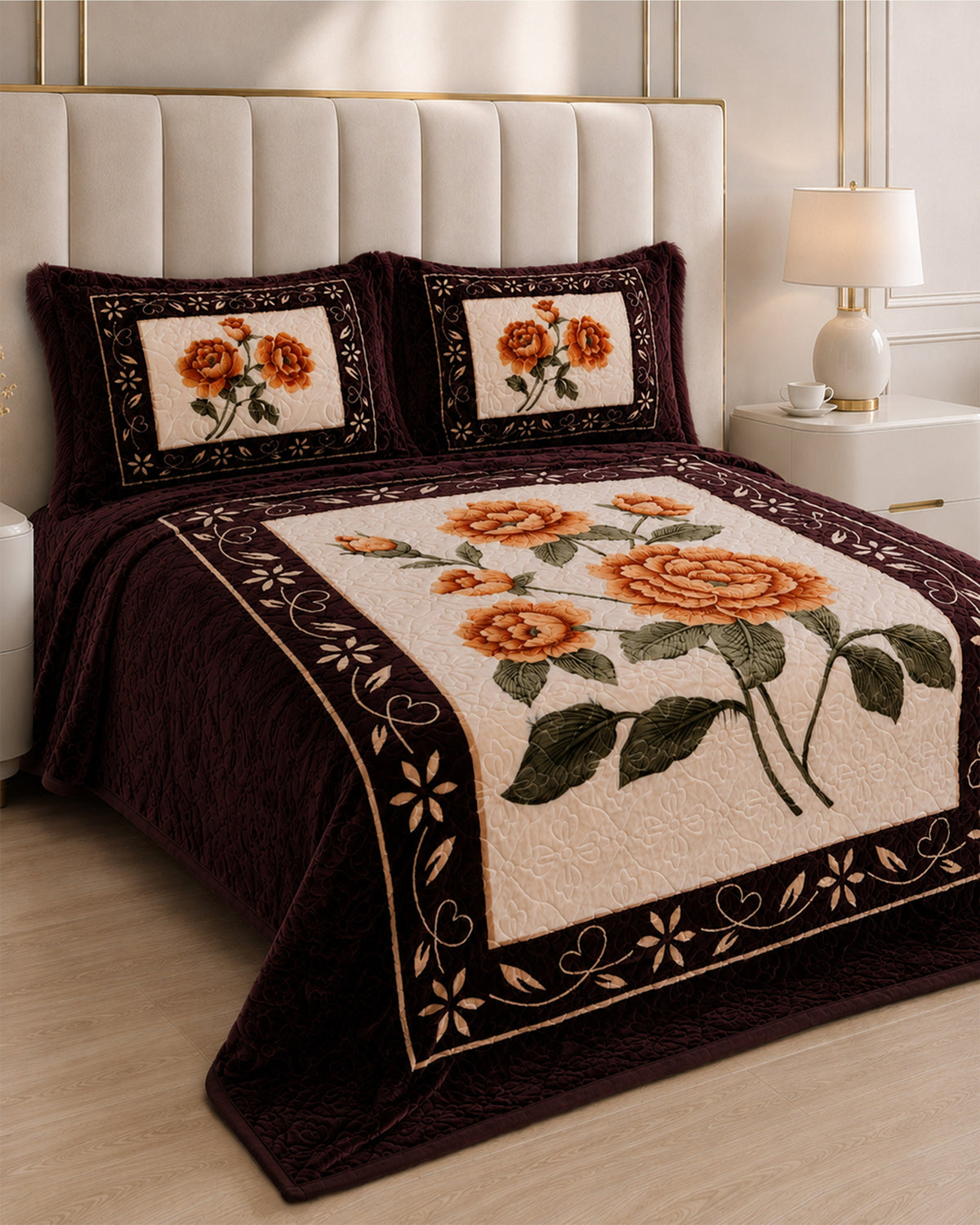 Twilight Marvell Bed Set 4 Piece - Auburn