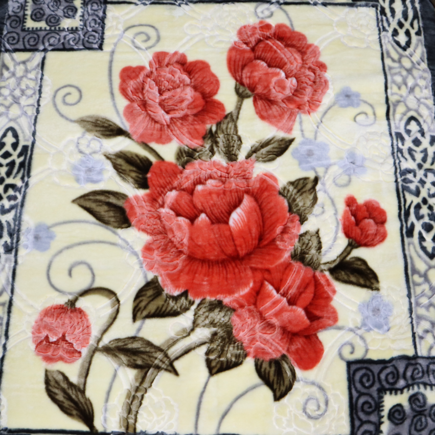 Trendy 1-Ply Double Bed Blanket - Dark Bloom