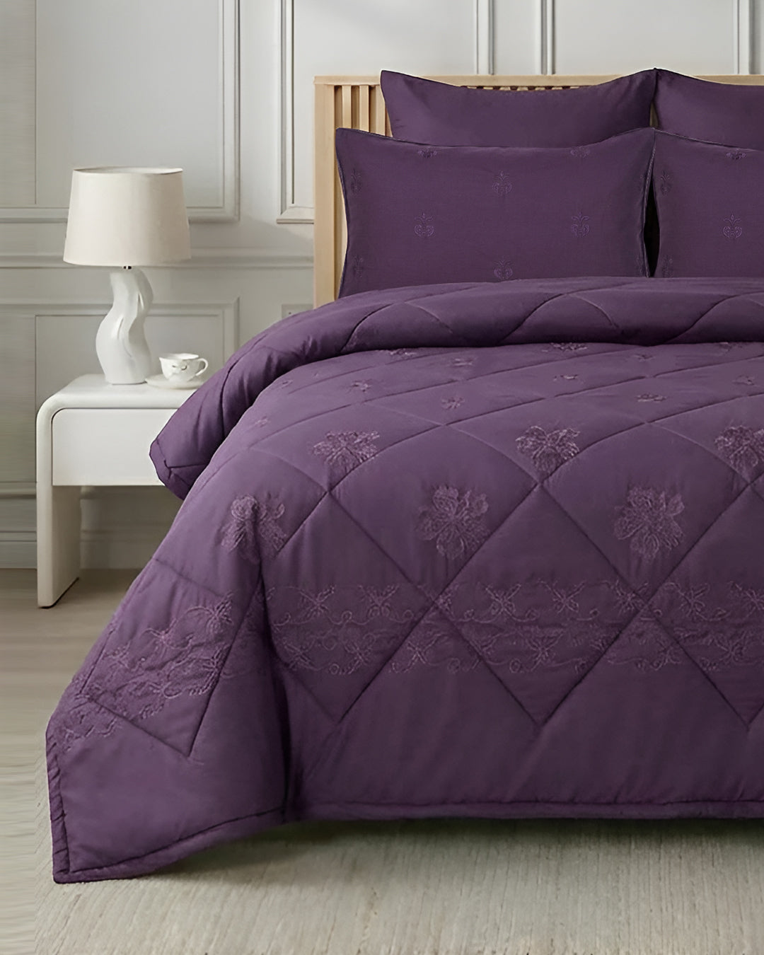 Heritage Bed Set 6 Pieces-Purple