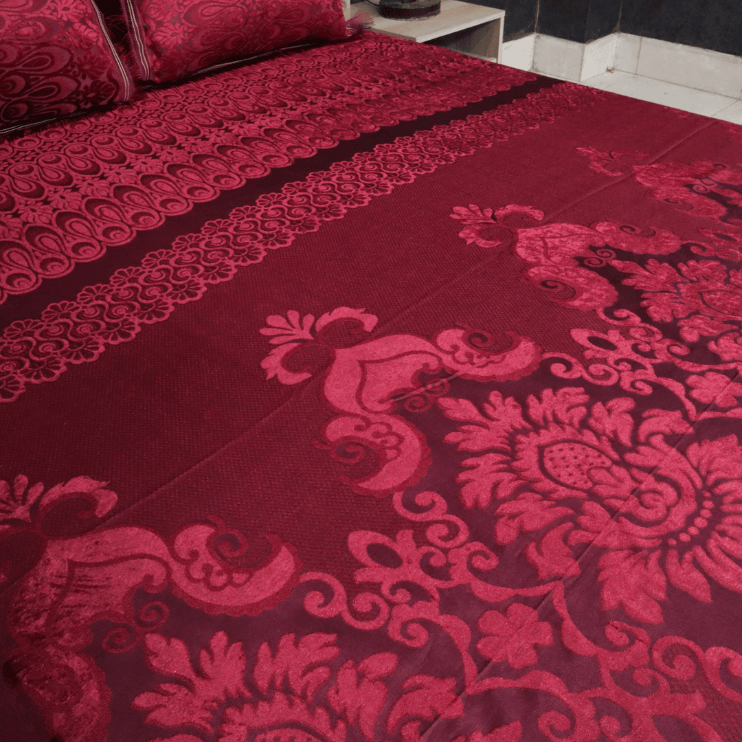 Regal Decor 3-Piece Bed Set-Wine