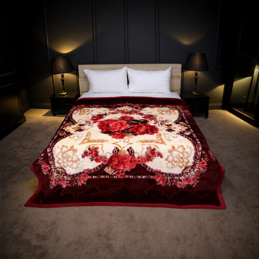 Super Duper 5KG 2-Ply Double Bed Blanket - Merlot