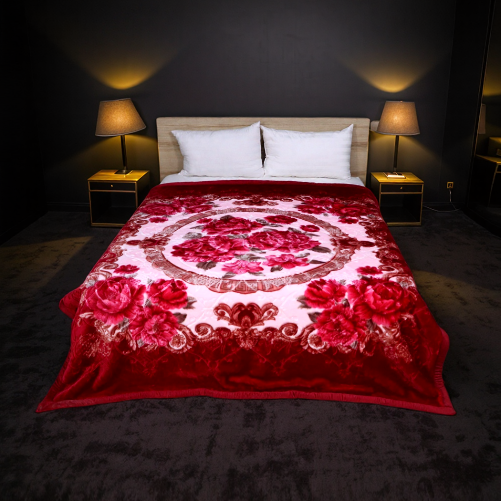 Super Duper 5KG 2-Ply Double Bed Blanket - Crimson