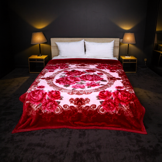 Super Duper 5KG 2-Ply Double Bed Blanket - Crimson