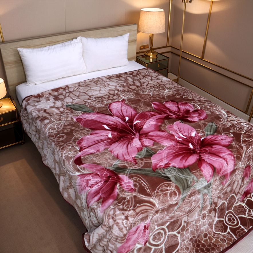 Trendy 1-Ply Double Bed Blanket - Petal Luxe