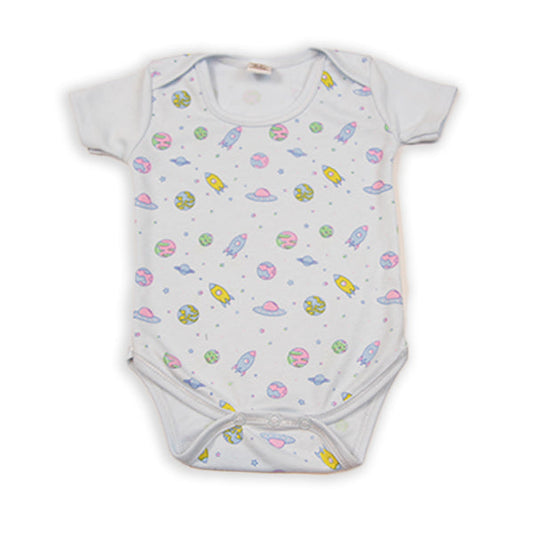 Printed Baby Romper-Blue - Baby Boo