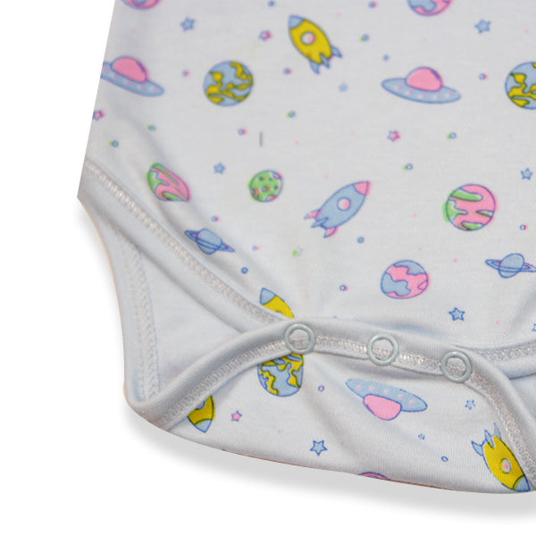 Printed Baby Romper-Blue - Baby Boo